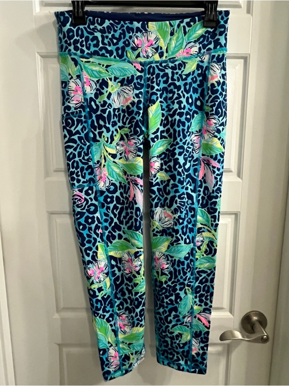 Lilly Pulitzer Weekender Midi Leggings in Formentera Turquoise | Size M